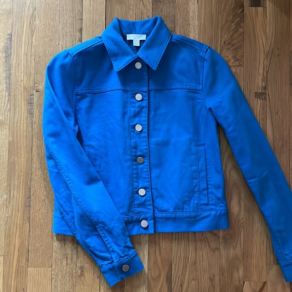 COS Bright Blue Coat Silver Buttons 2 Denim - Picture 2 of 6